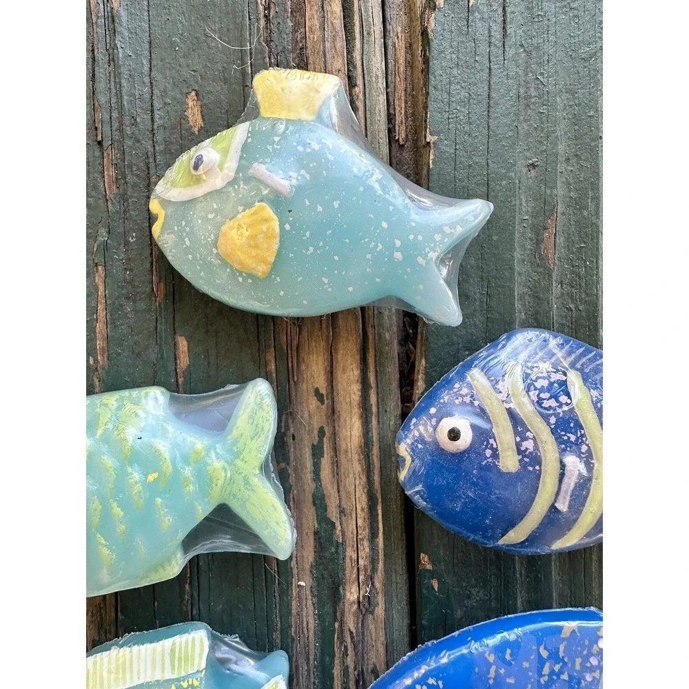 Fish Candles 7 Floating Tropical Fish Ocean Reef Theme Decor  Colorful  Sealed A
